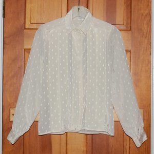 Vintage Oui Petite Rectangular Print Button Down Shirt